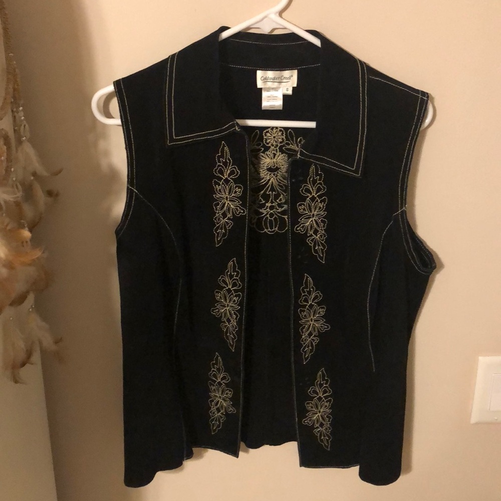 Embroidered Leather Vest